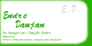 endre damjan business card